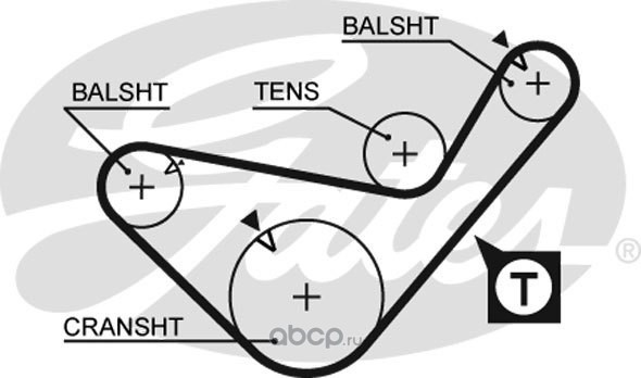 Ремень валов балансировочных MITSUBISHI Pajero (02-) (2.5 TD) GATES